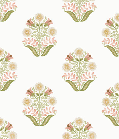 Sophie Floral Medallion Peel & Stick Wallpaper