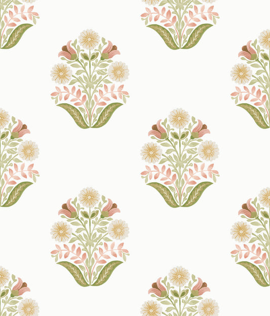 Sophie Floral Medallion Peel & Stick Wallpaper