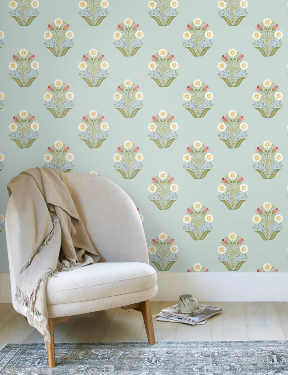 Sophie Floral Medallion Peel & Stick Wallpaper