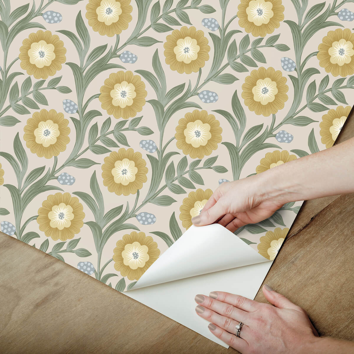 Lillian Floral Vine Peel & Stick Wallpaper