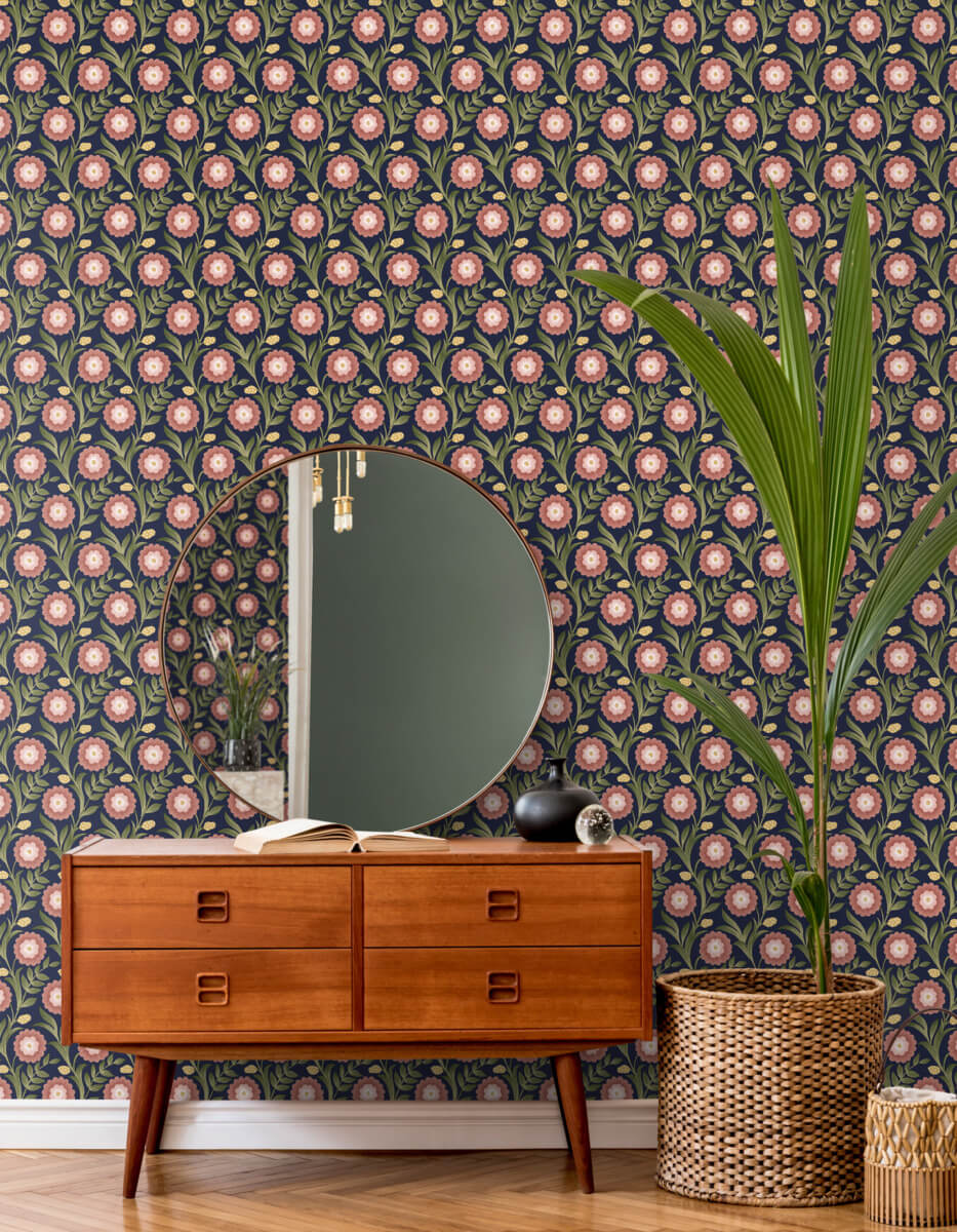 Lillian Floral Vine Peel & Stick Wallpaper