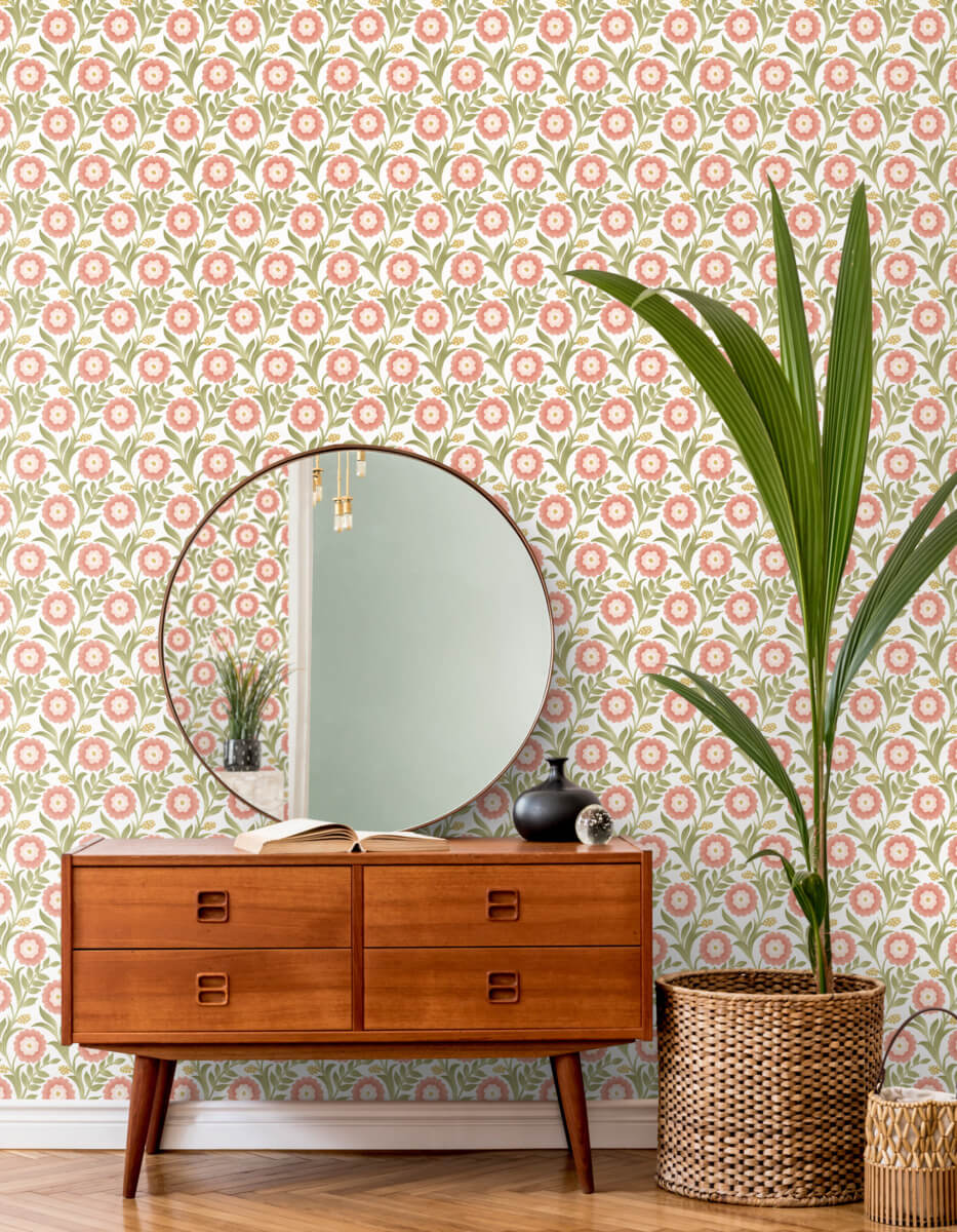 Lillian Floral Vine Peel & Stick Wallpaper