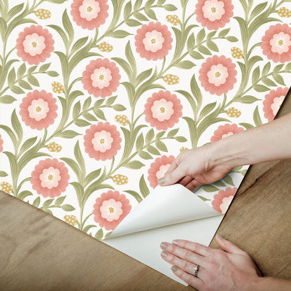 Lillian Floral Vine Peel & Stick Wallpaper