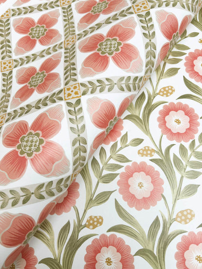 Mimi Quilted Floral Peel & Stick Wallpaper