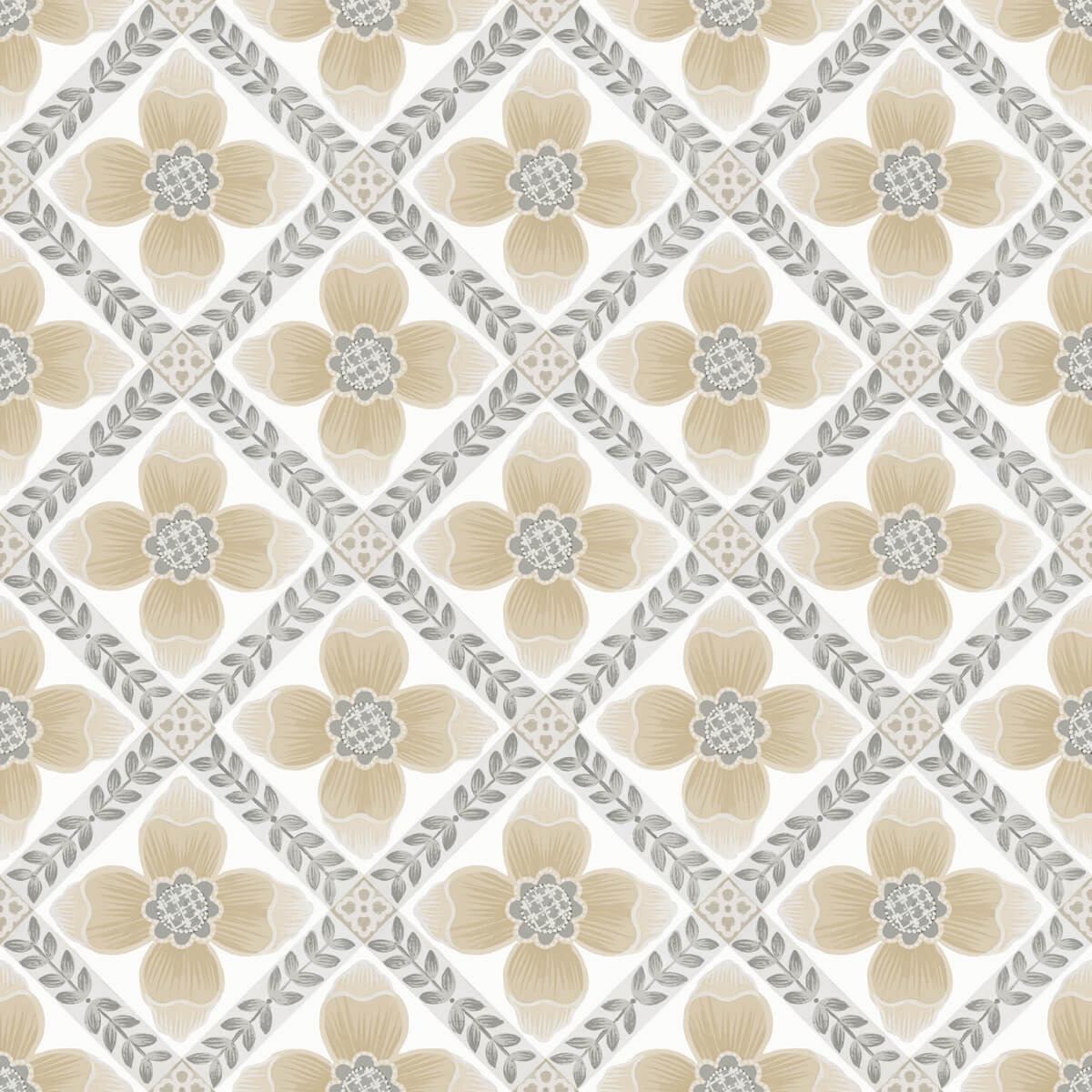 Mimi Quilted Floral Peel & Stick Wallpaper