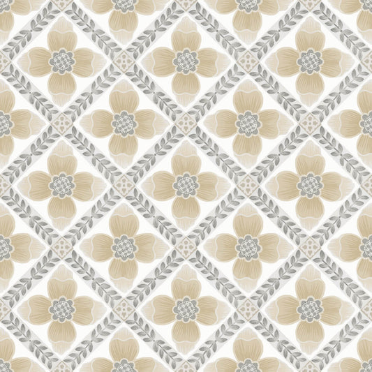 Mimi Quilted Floral Peel & Stick Wallpaper
