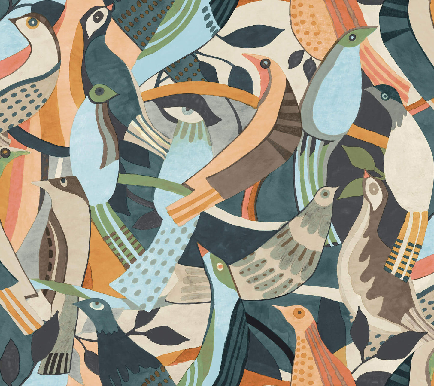 Fauvist Flock Peel & Stick Wallpaper