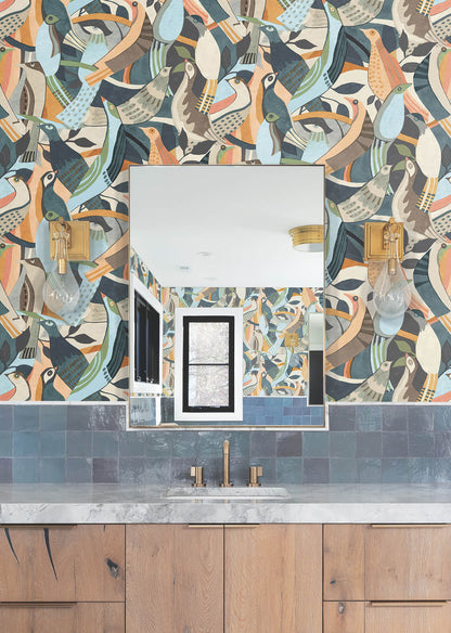 Fauvist Flock Peel & Stick Wallpaper