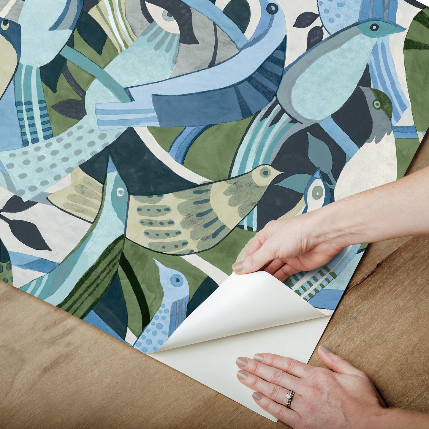 Fauvist Flock Peel & Stick Wallpaper