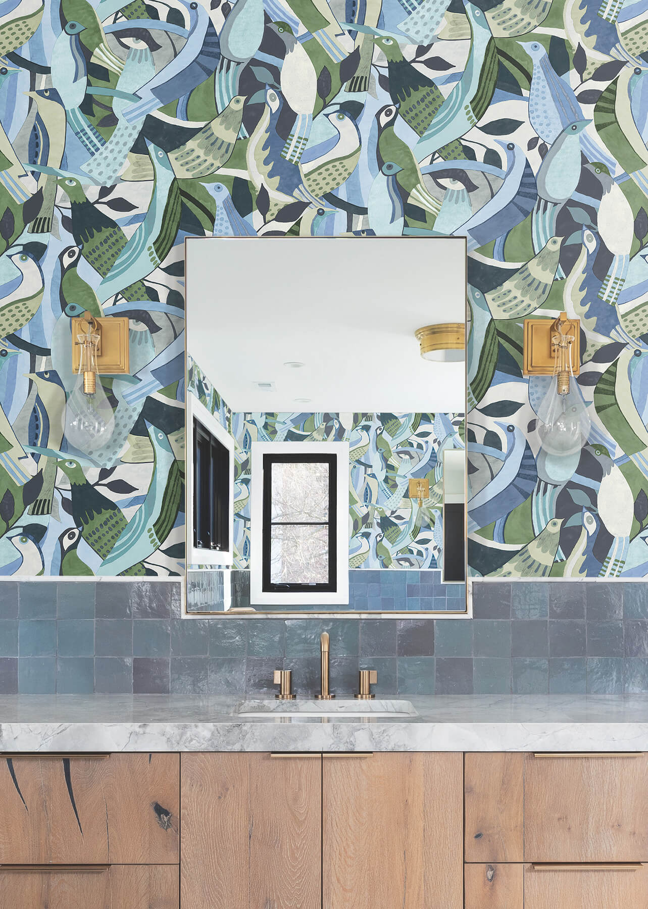 Fauvist Flock Peel & Stick Wallpaper