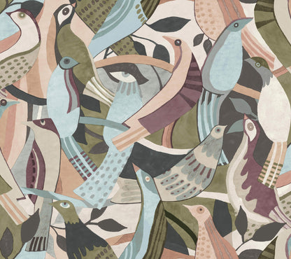 Fauvist Flock Peel & Stick Wallpaper