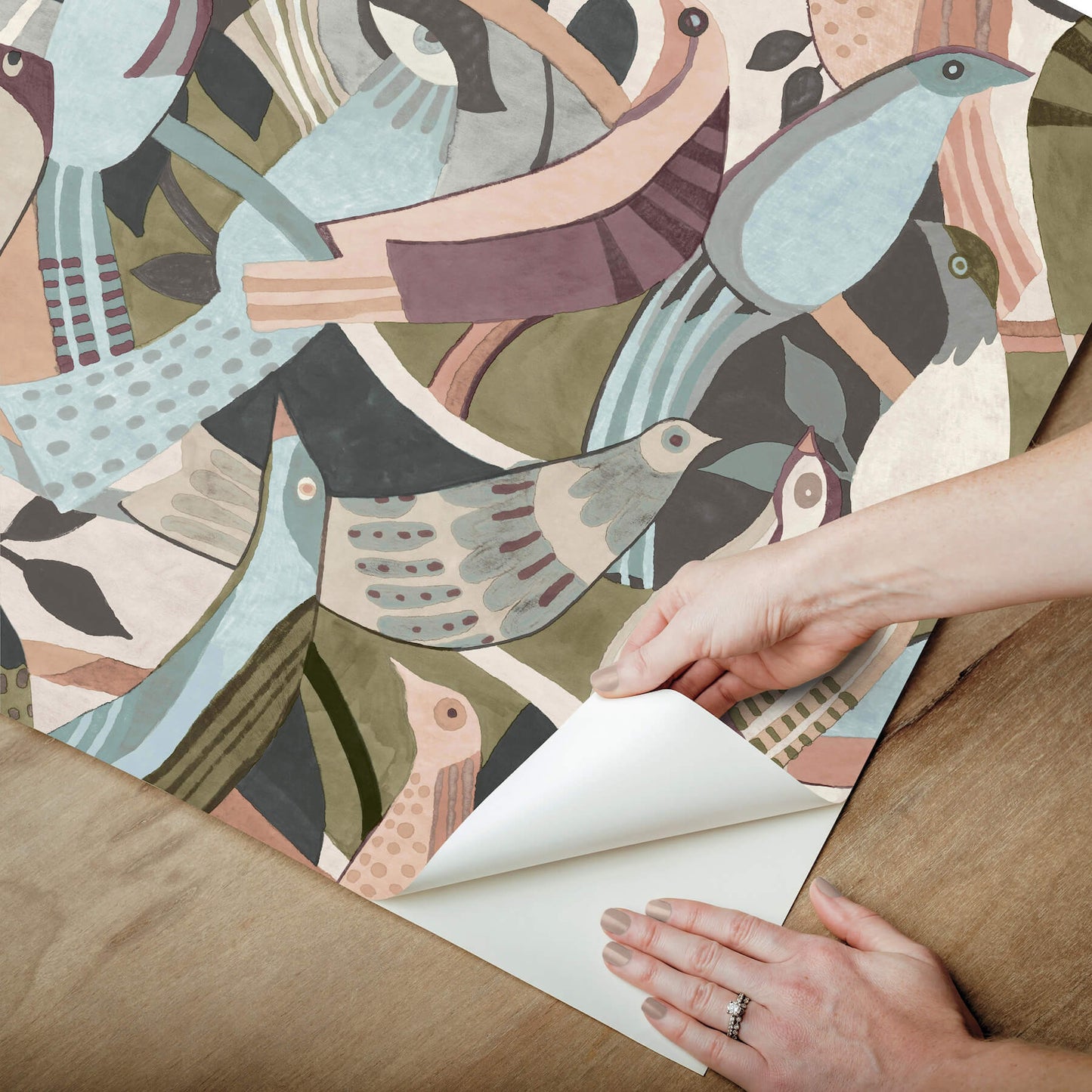 Fauvist Flock Peel & Stick Wallpaper