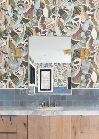 Fauvist Flock Peel & Stick Wallpaper
