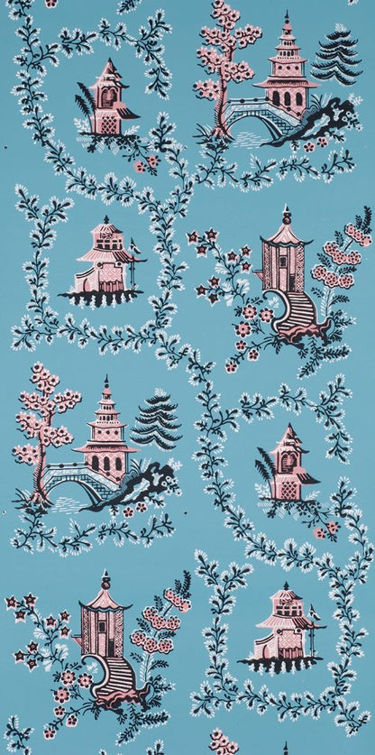 Pagodas Wallpaper by Adelphi Paper Hangings in Colorway B