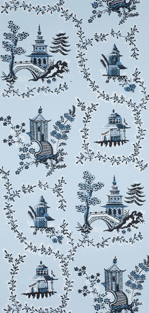 Pagodas Wallpaper by Adelphi Paper Hangings in Colorway D