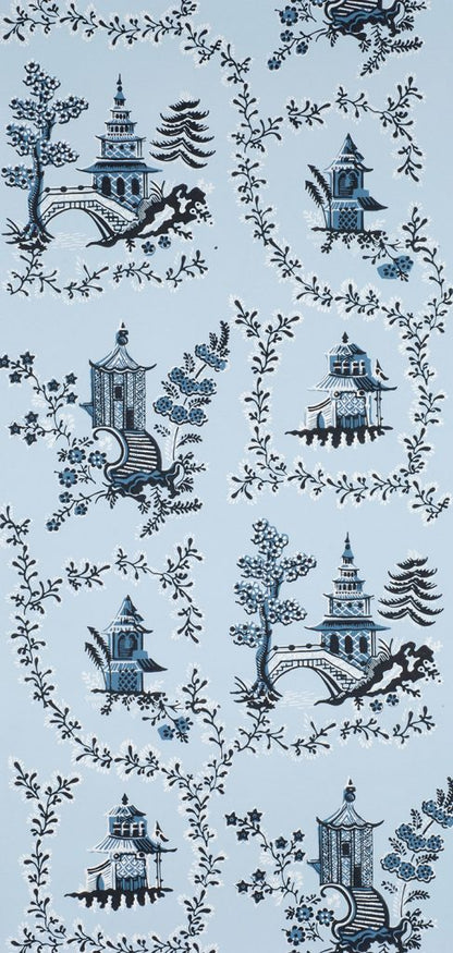 Pagodas Wallpaper by Adelphi Paper Hangings in Colorway D
