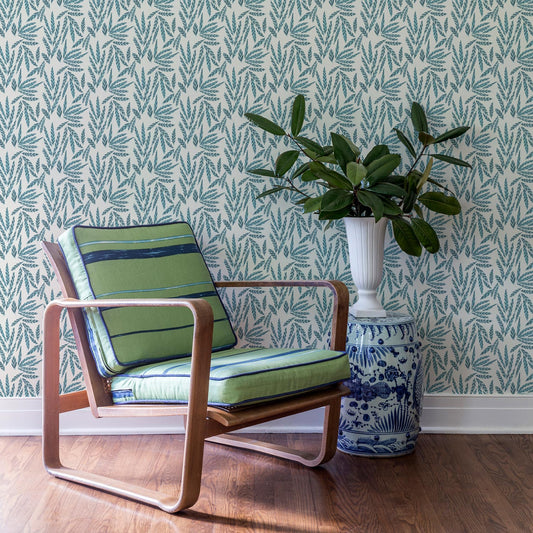 Parrish Wallpaper by Ferrick Mason in Blue