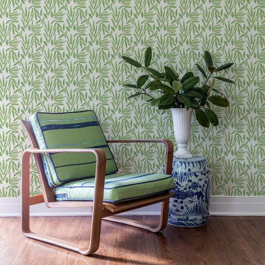 Parrish Wallpaper by Ferrick Mason in Green Grass