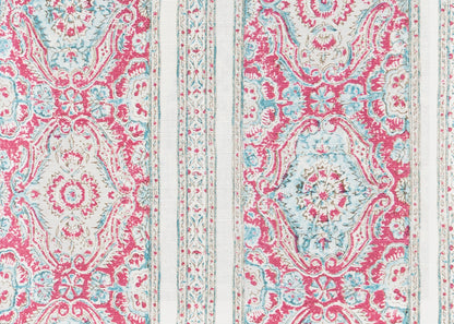 Pedana Stripe Fabric by Titley & Marr in Aqua and Rose