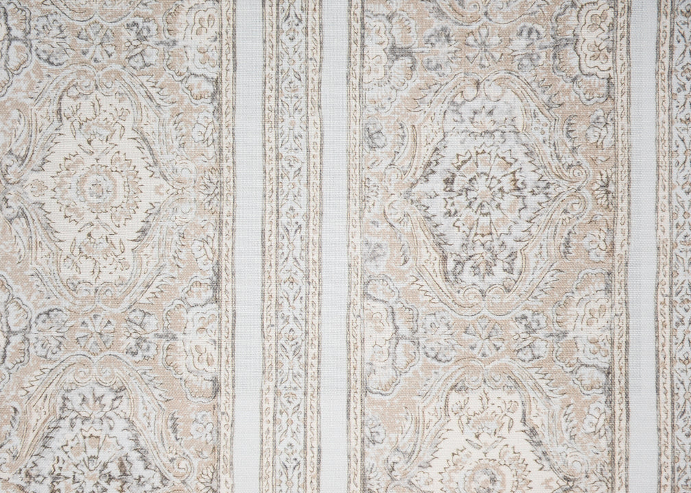 Pedana Stripe Fabric by Titley & Marr in Dove and Sand
