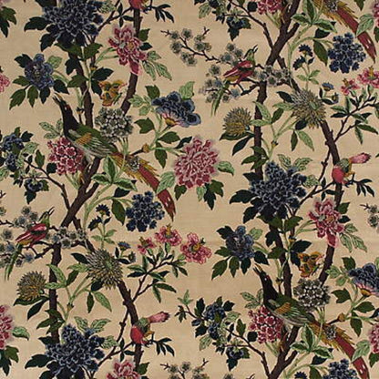 Hydrangea Bird Fabric by G P & J Baker in Rose/Biscuit