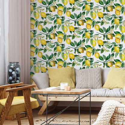 Lemon Zest Peel & Stick Wallpaper