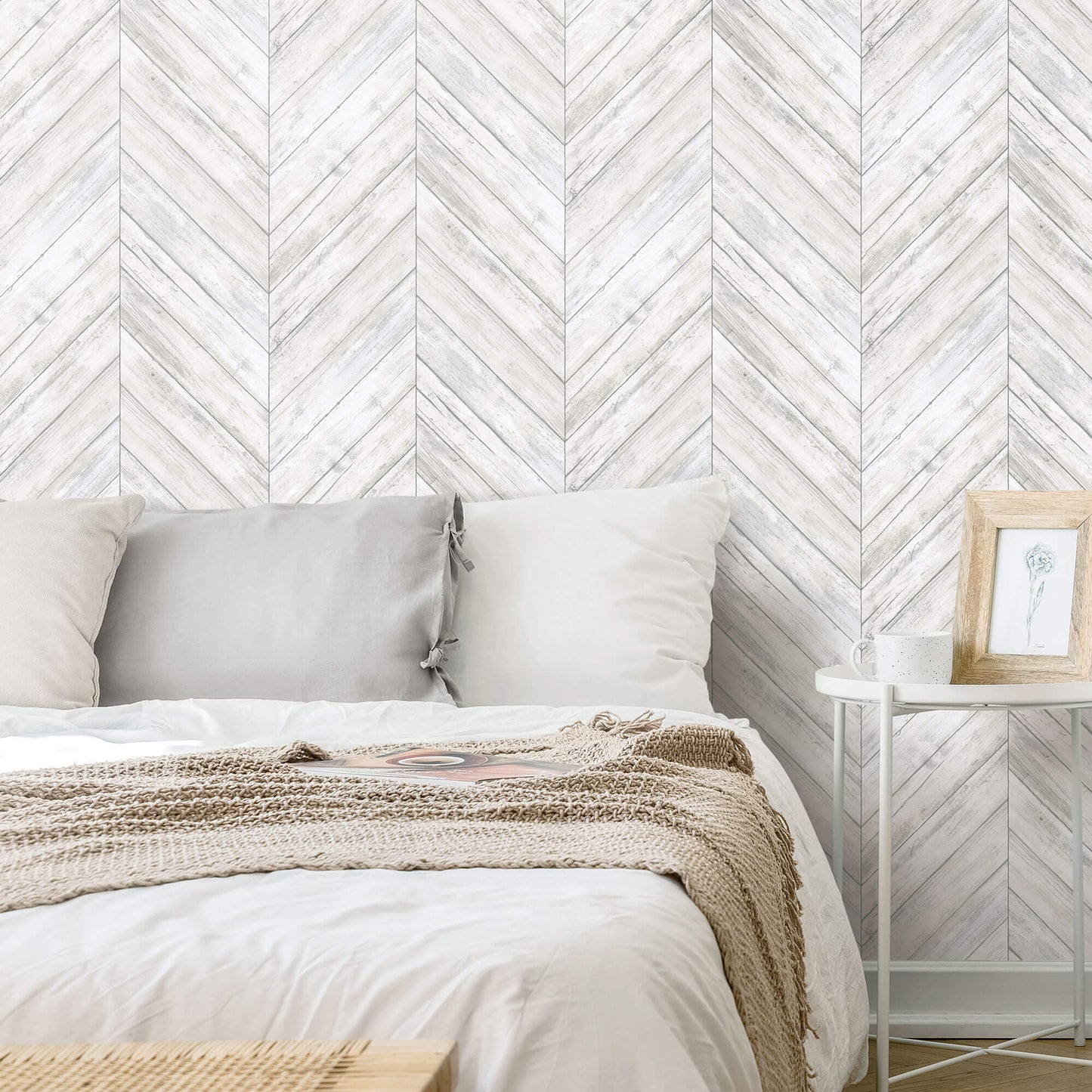Herringbone Wood Boards Peel & Stick Wallpaper