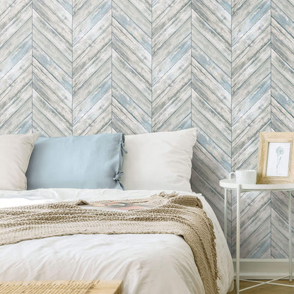 Herringbone Wood Boards Peel & Stick Wallpaper
