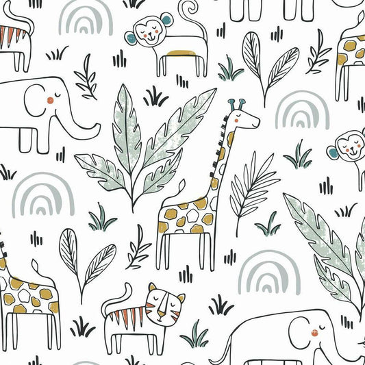 Jungle Menagerie Peel & Stick Wallpaper