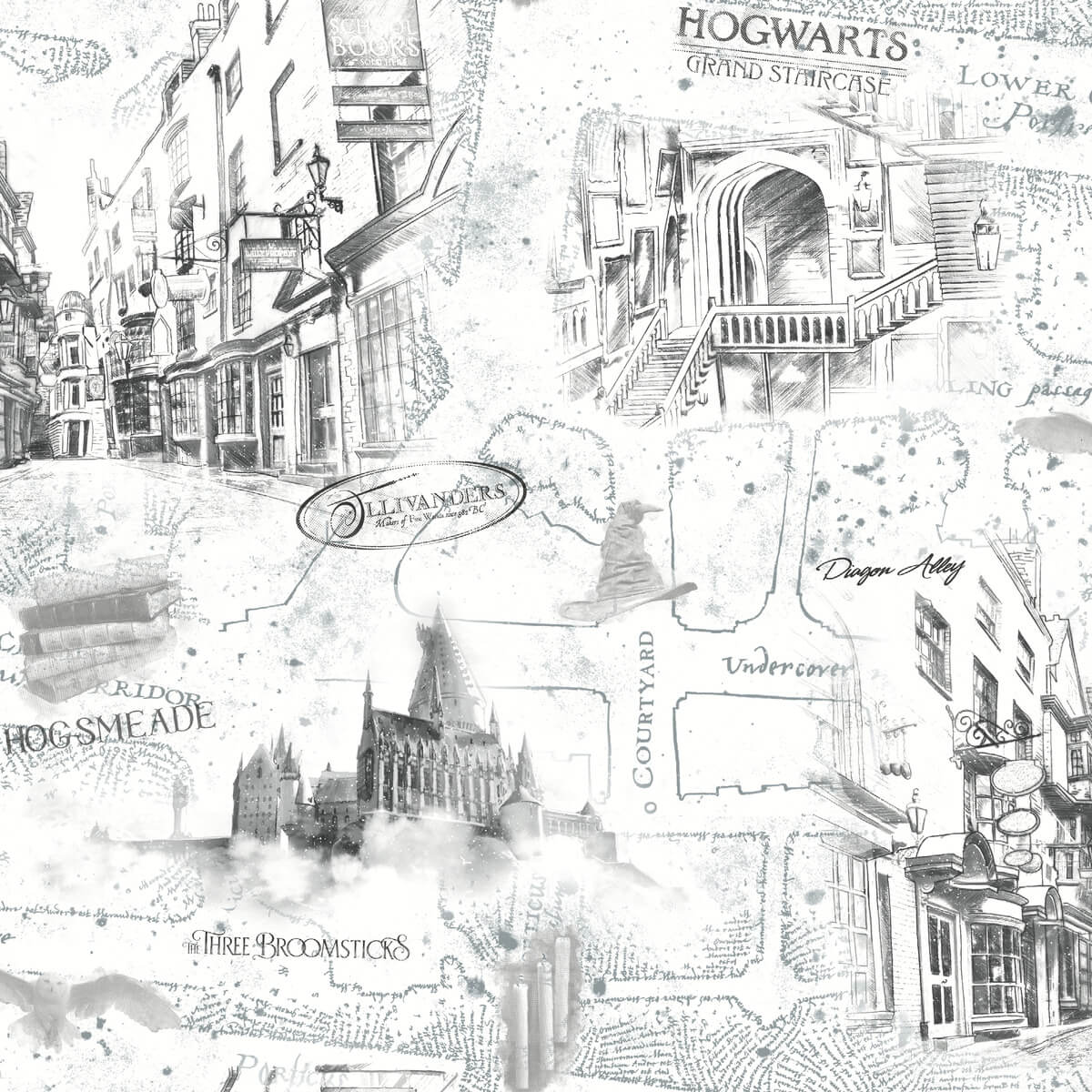 Harry Potter Hogwarts Map Peel & Stick Wallpaper