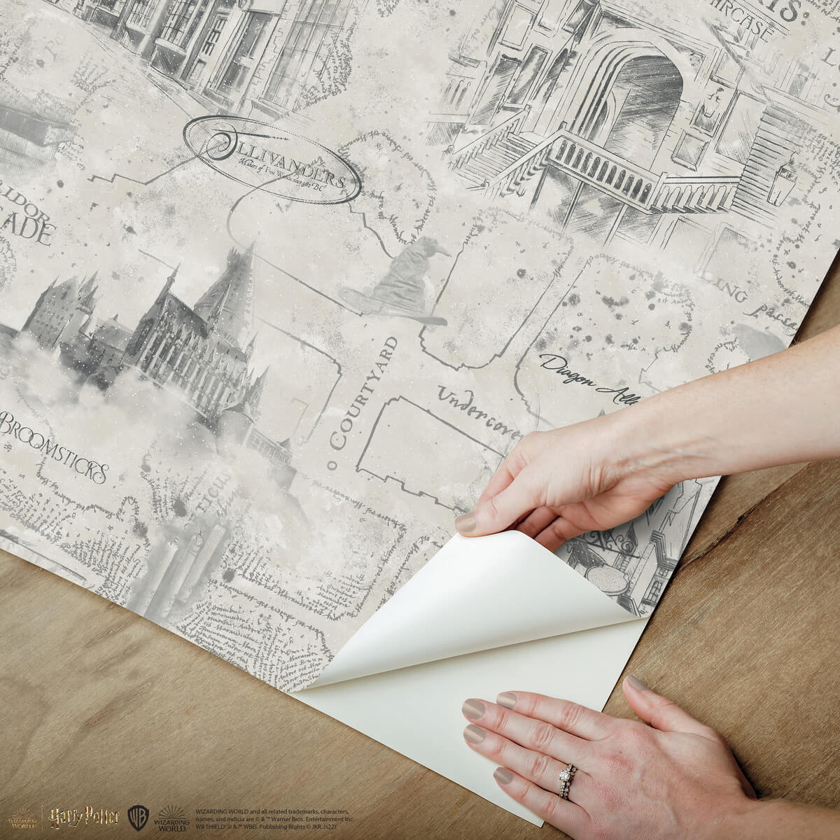 Harry Potter Hogwarts Map Peel & Stick Wallpaper