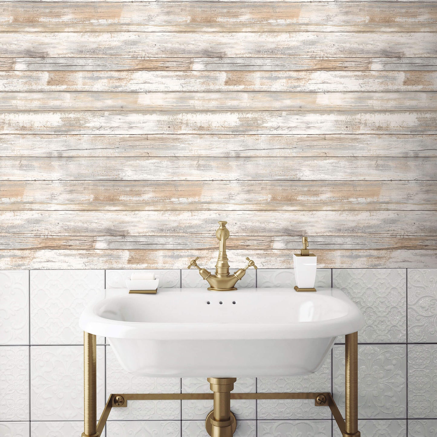 Distressed Wood Peel & Stick Wallpaper