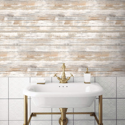 Distressed Wood Peel & Stick Wallpaper