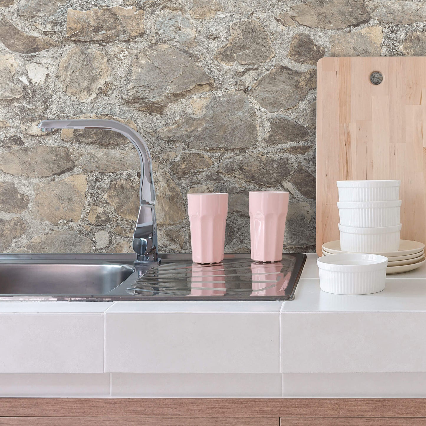 Weathered Stone Peel & Stick Wallpaper