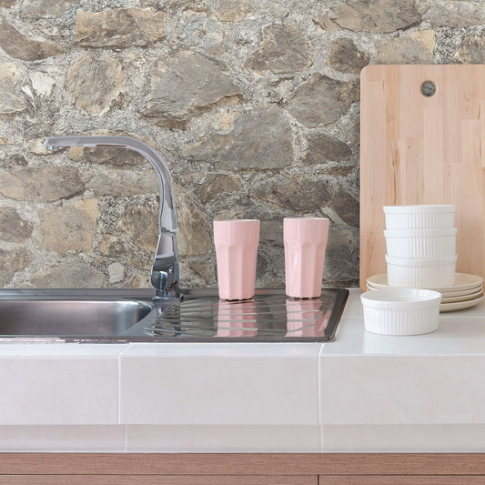 Weathered Stone Peel & Stick Wallpaper