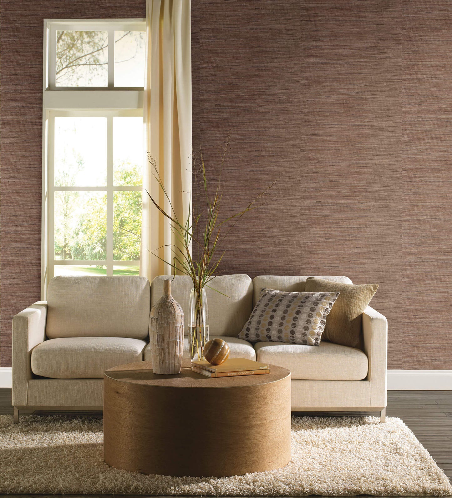 Lustrous Grasscloth Wallpaper
