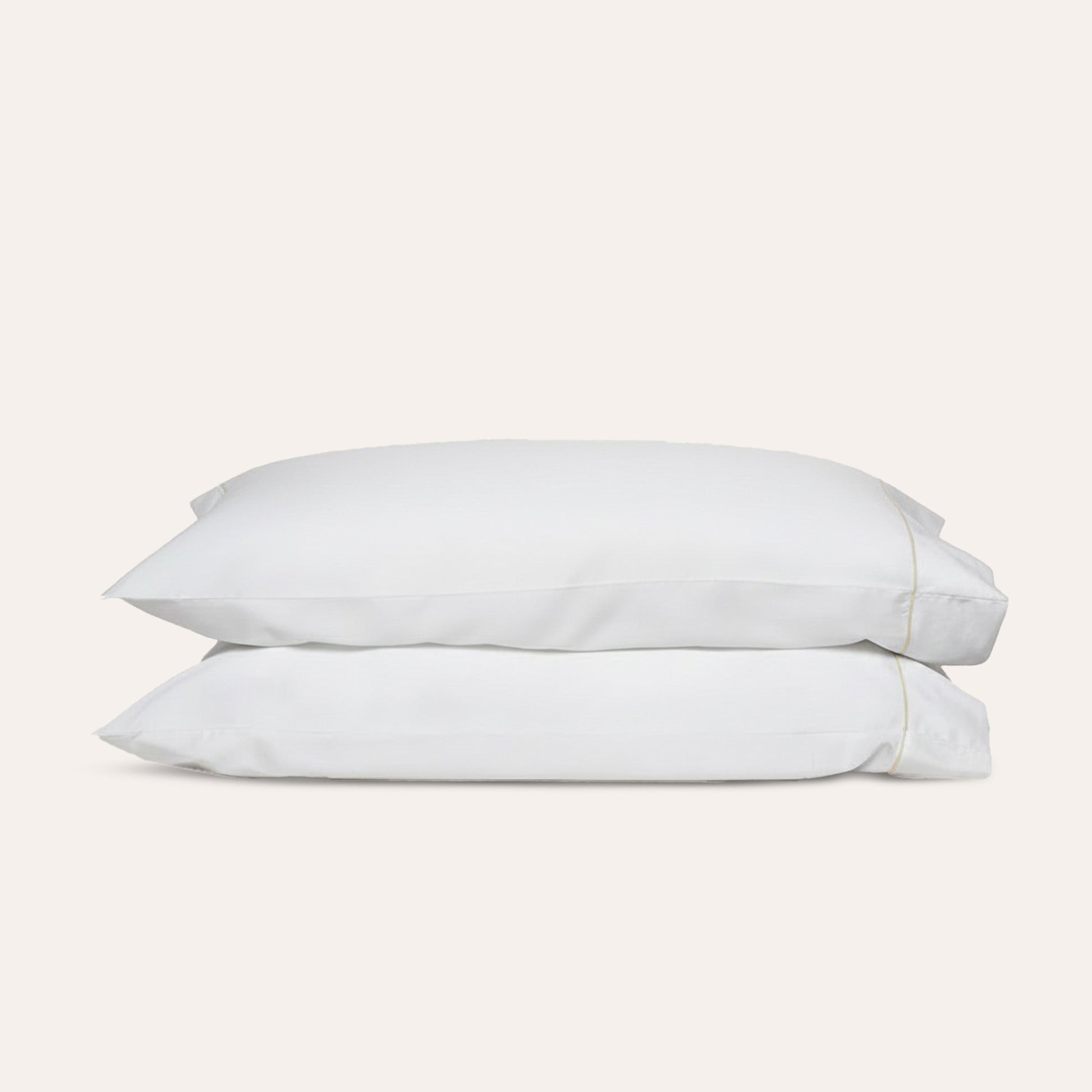 Serene Pillowcase Pair - with Stitch in Flax - Standard