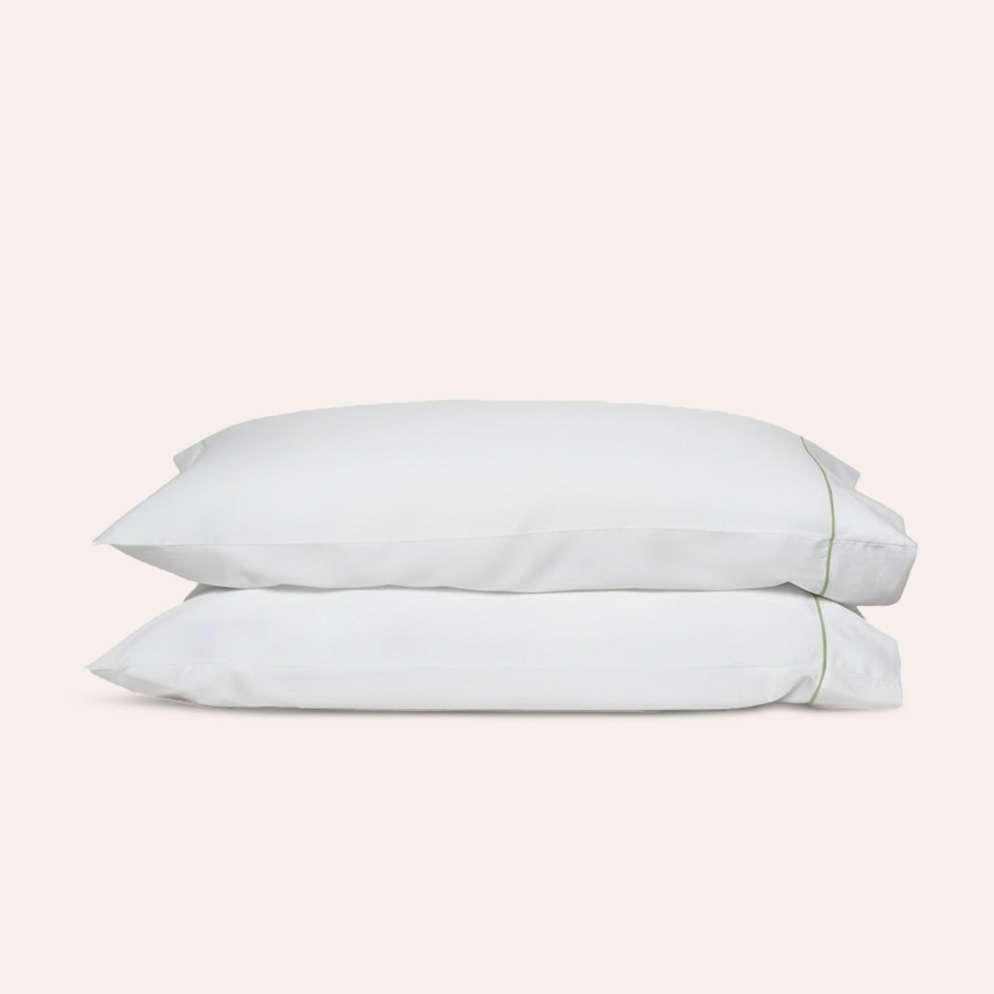 Serene Pillowcase Pair - with Stitch in Sage - Standard