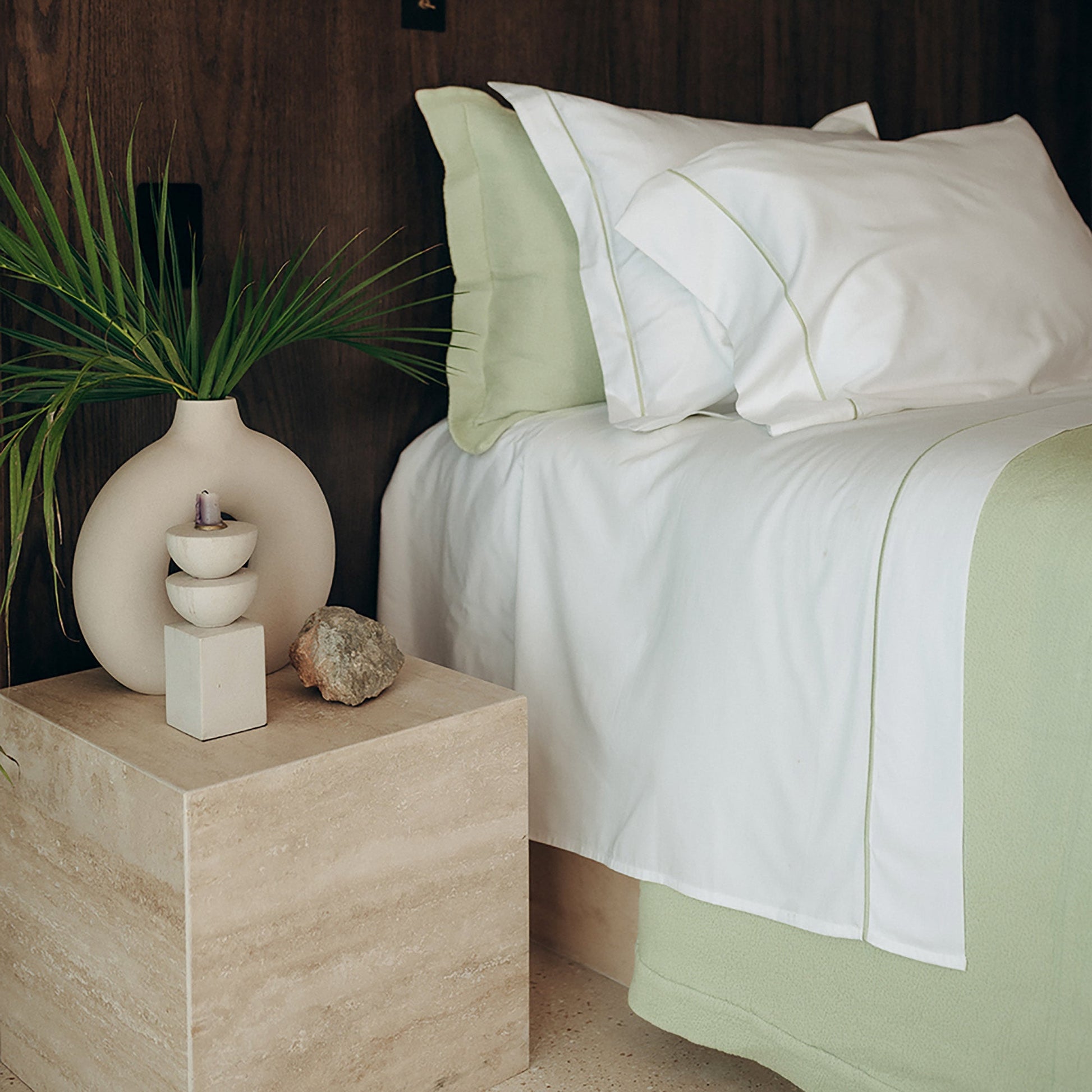 Serene Sheet Set - with Stitch in Sage - King