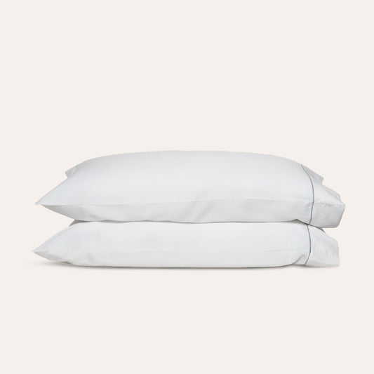 Serene Pillowcase Pair - with Stitch in Coast - Standard