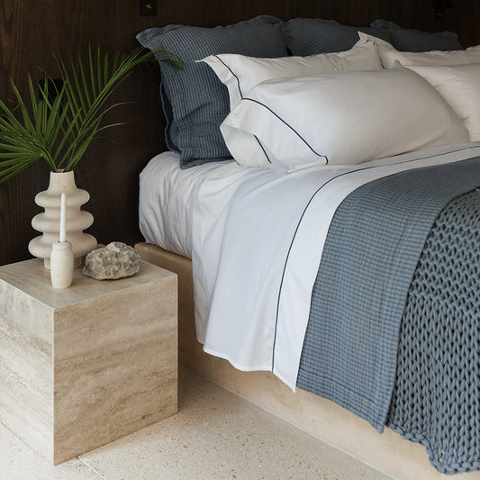 Serene Sheet Set - with Stitch in Slate - King