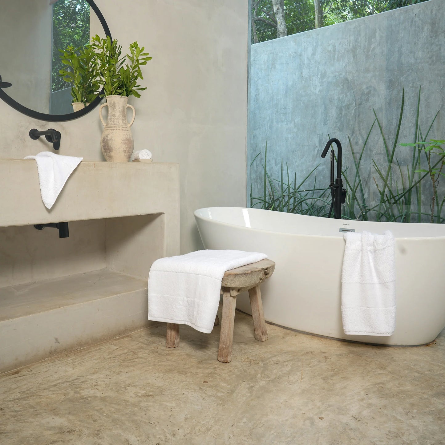 Ritual Bath Towels Pair in White