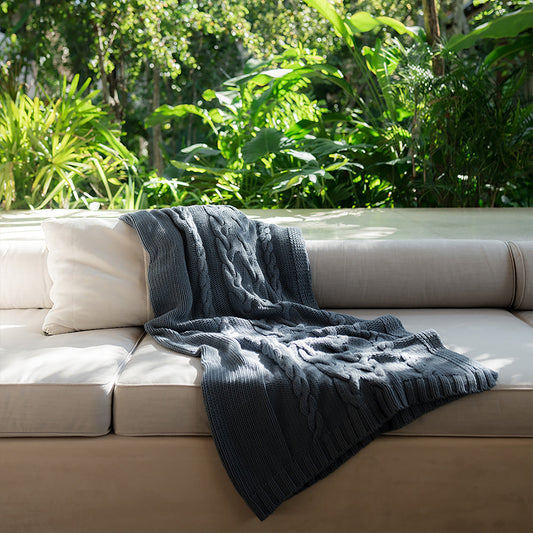 Drift Throw Blanket - in Chestnut