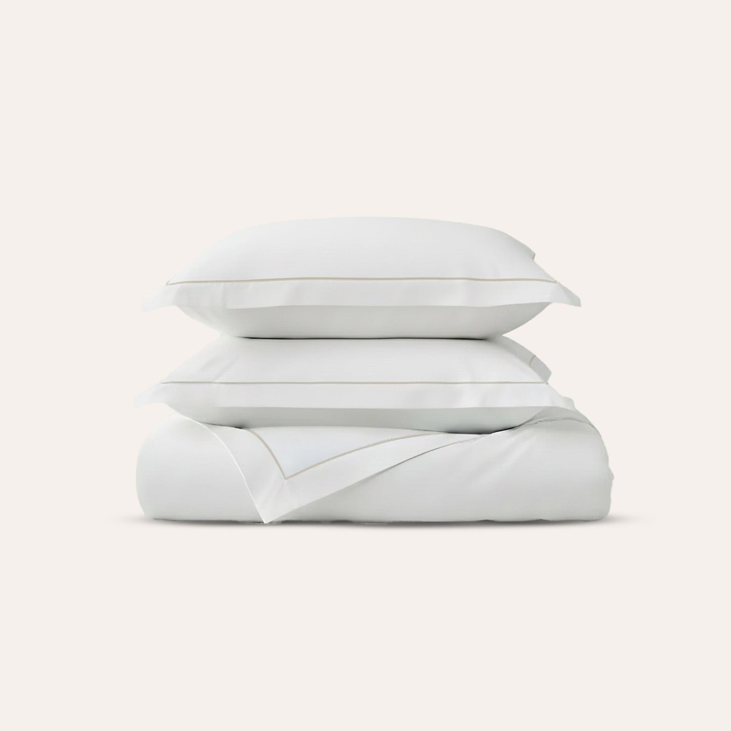 Serene Duvet Cover Set - with Stitch in Flax - Cal King