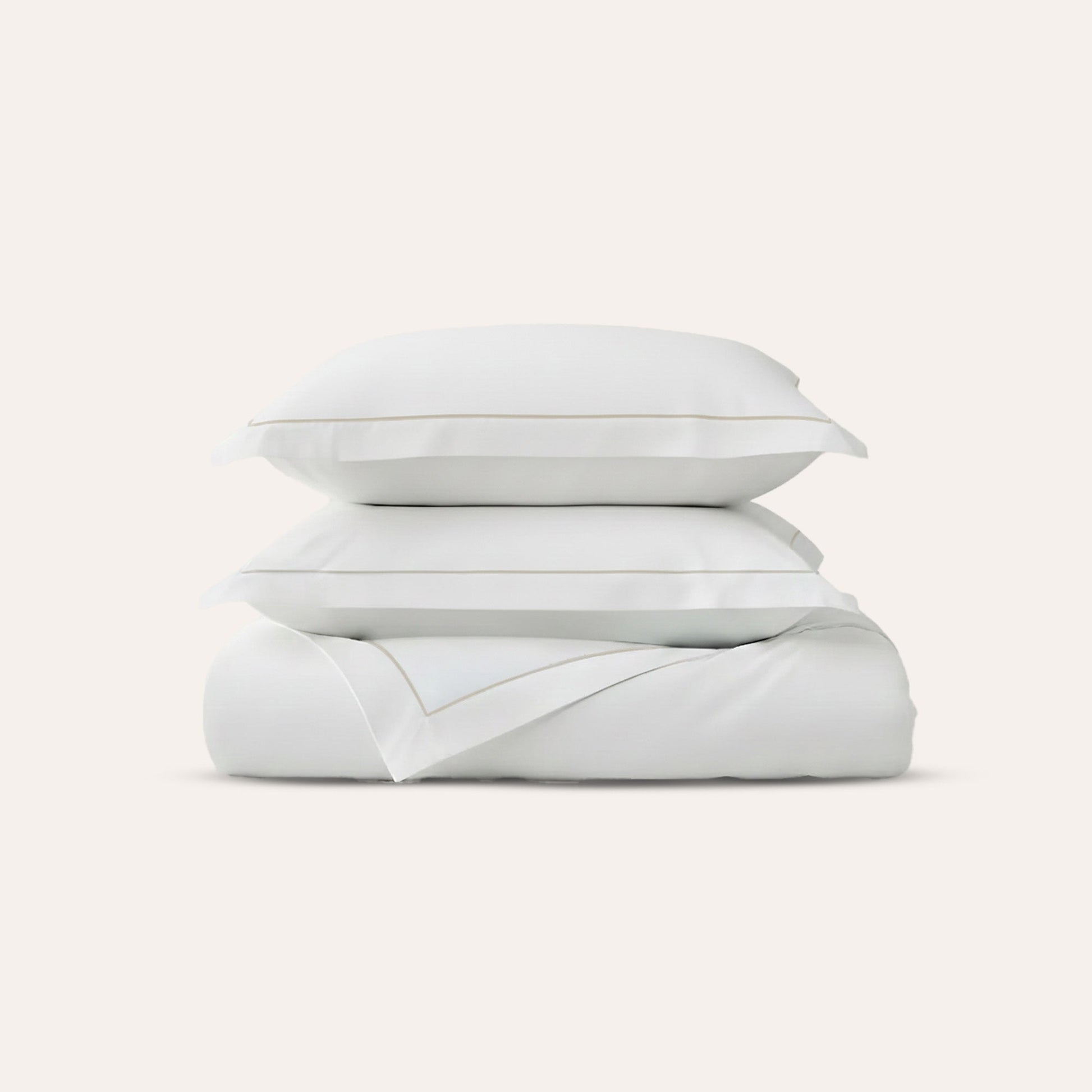 Serene Duvet Cover Set - with Stitch in Flax - Cal King