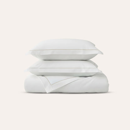 Serene Duvet Cover Set - with Stitch in Flax - Cal King