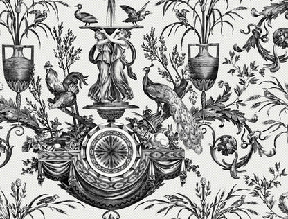 Avian Fountain Toile Wallpaper