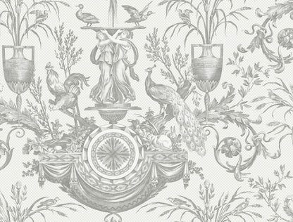 Avian Fountain Toile Wallpaper