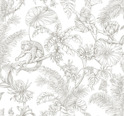 Tropical Sketch Toile Wallpaper
