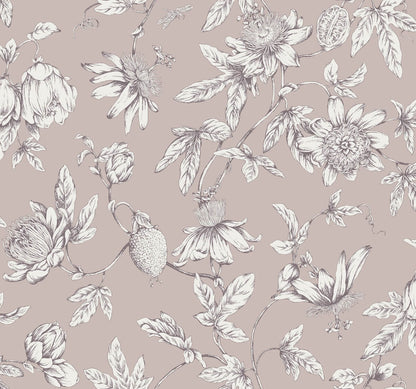 Passion Flower Toile Wallpaper